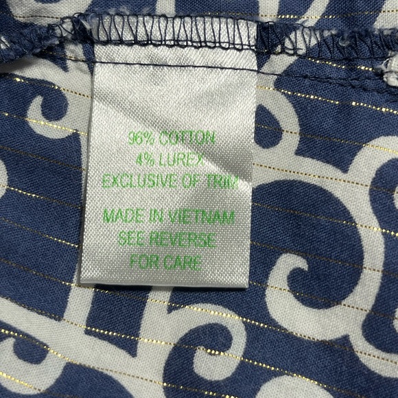 Lilly Pulitzer Blue Long Sleeve Button Down Top Sz 10 - Picture 11 of 12